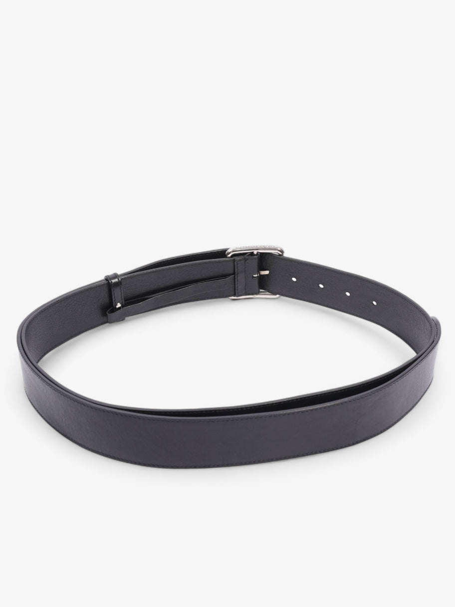 Alexander McQueen Square Buckle Belt Black Calfskin Leather 75cm 30