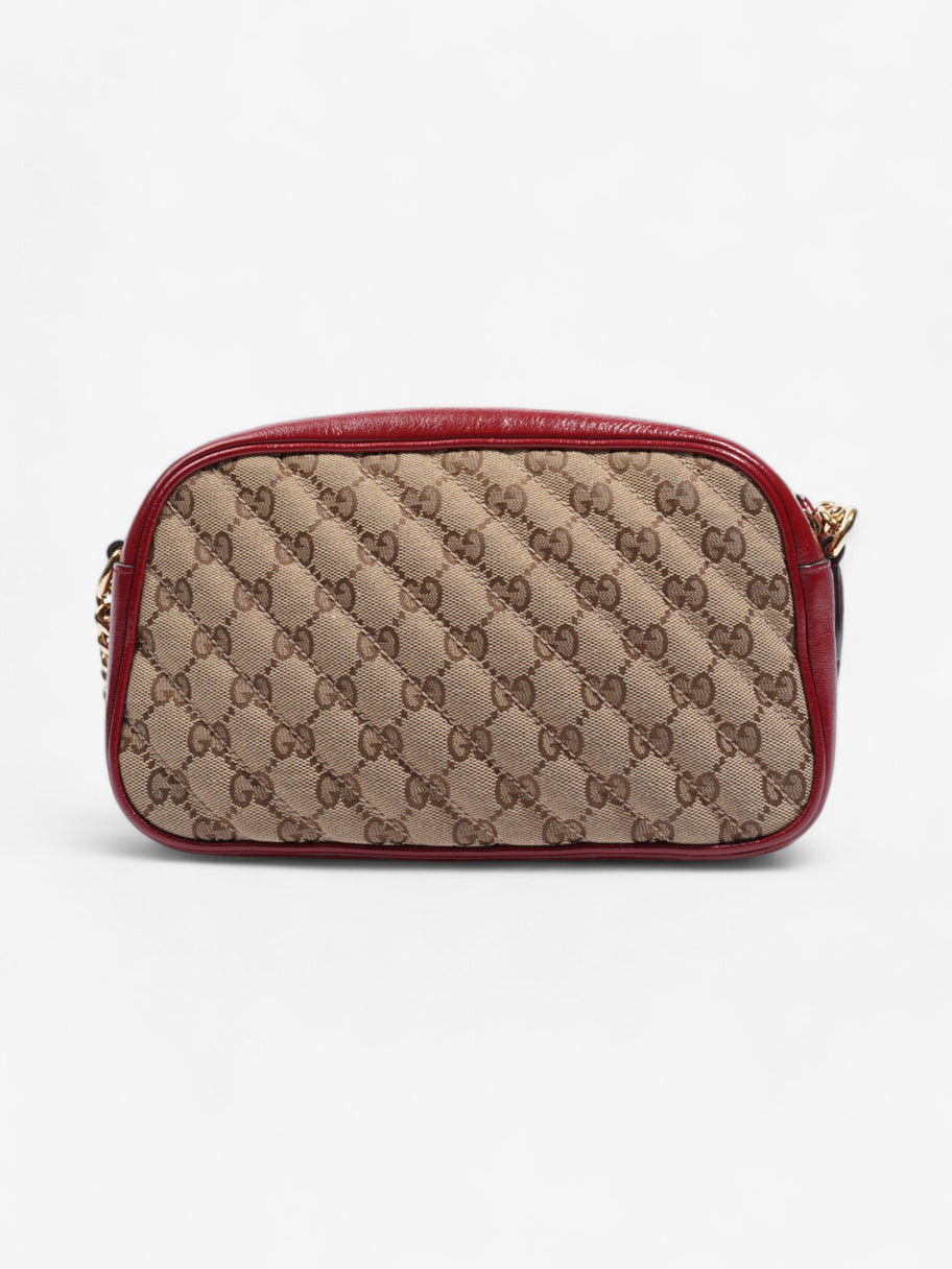 Gucci Marmont Chain Shoulder Beige / Red Canvas Small Image 4