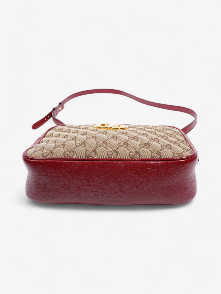 Gucci Marmont Chain Shoulder Beige / Red Canvas Small Image 6