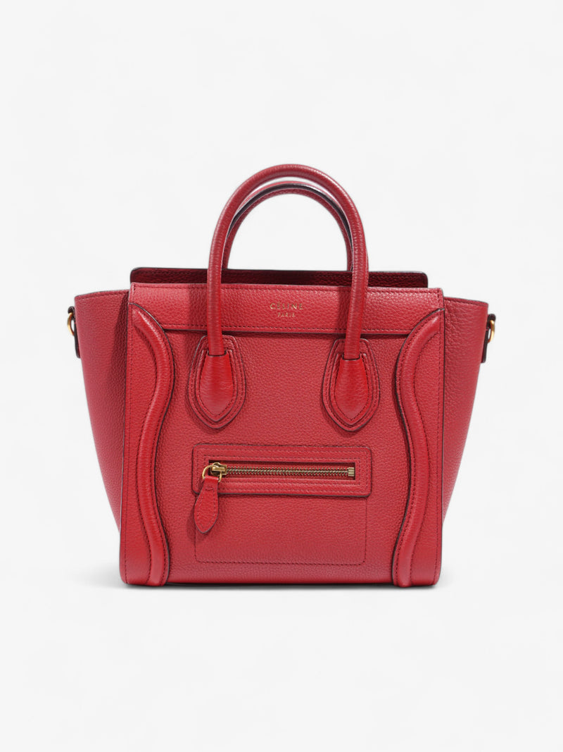  Celine Luggage Tote Red Leather