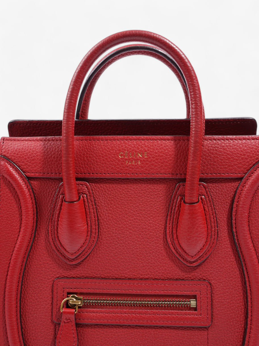 Celine Luggage Tote Red Leather Image 7