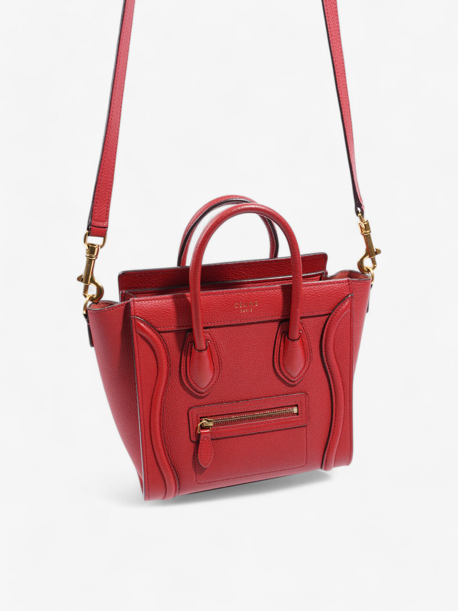 Celine Luggage Tote Red Leather Image 9