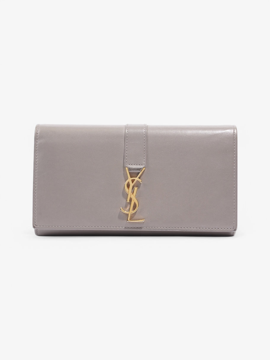 Saint Laurent Downtown Long Wallet Grey Calfskin Leather Image 1