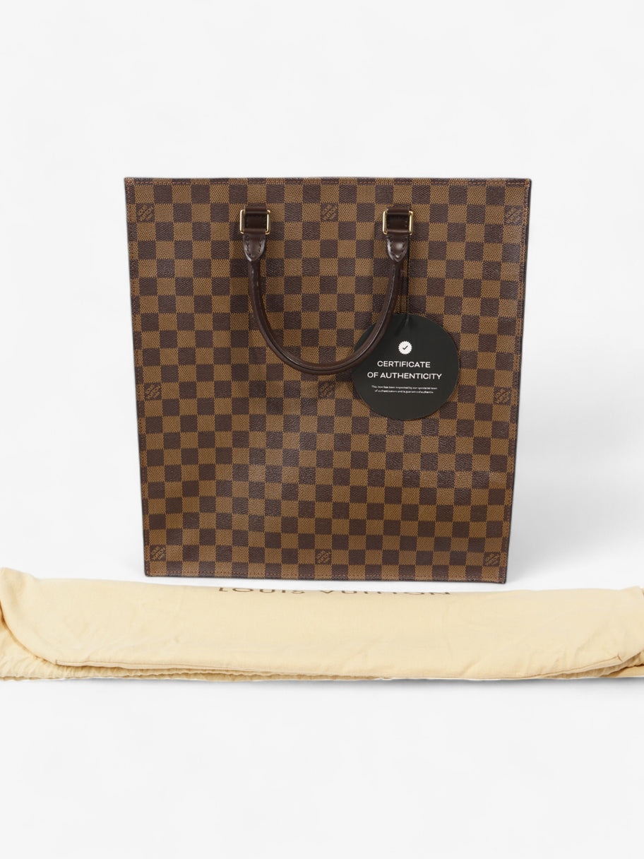 Louis Vuitton Sac Plat Tote Bag Damier Ebene Coated Canvas Image 9