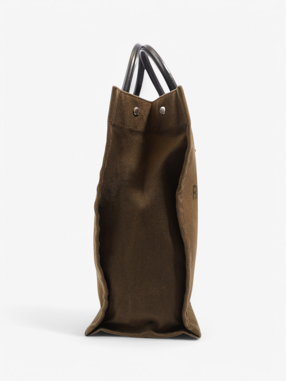 Saint Laurent Rive Gauche Tote Khaki / Black Canvas Image 5