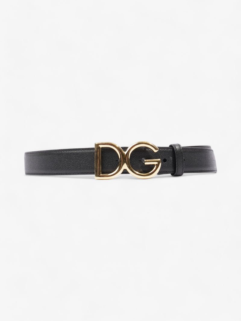  Dolce and Gabbana DG Logo Belt Black Leather 95cm 38