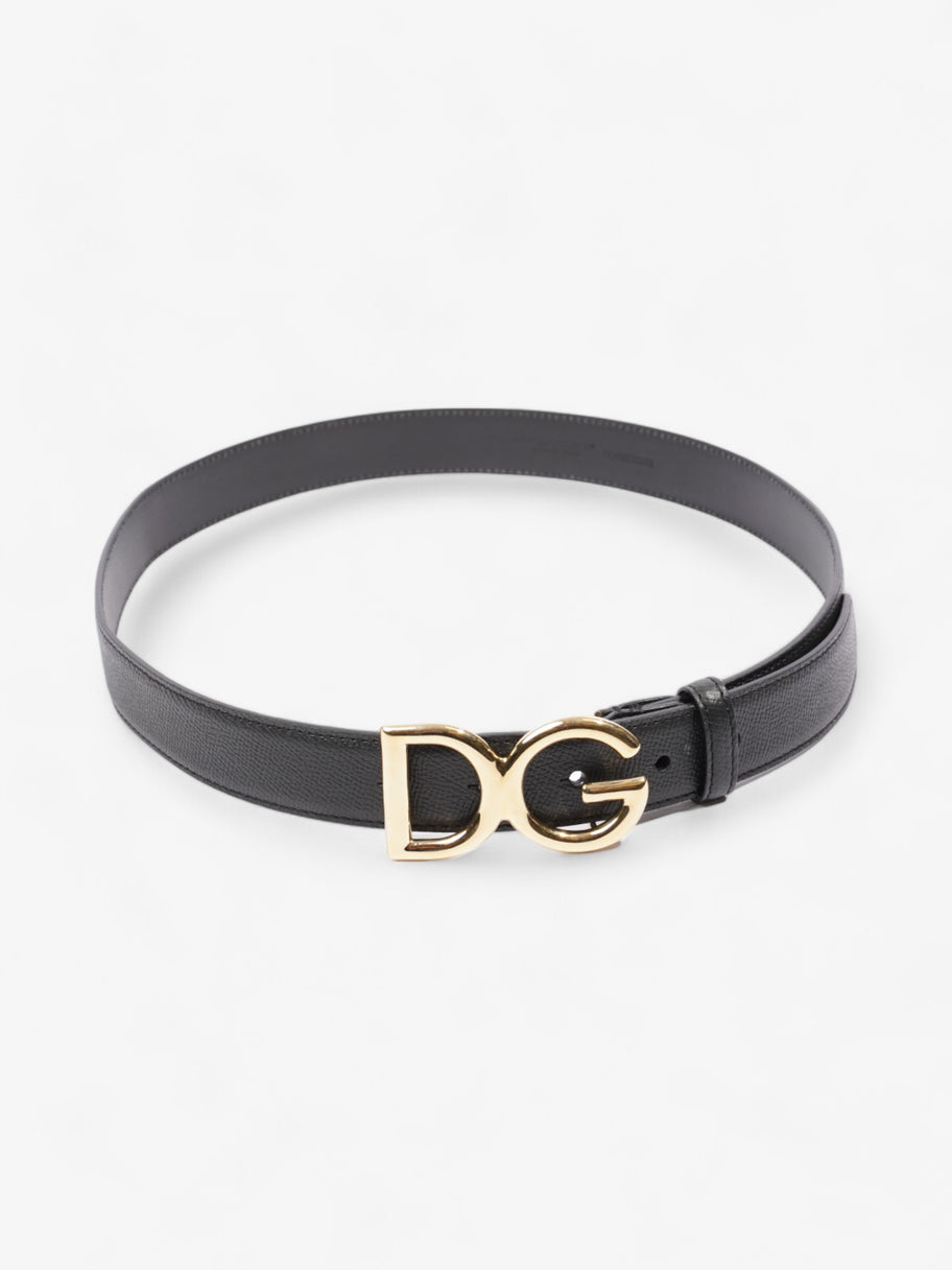 Dolce and Gabbana DG Logo Belt Black Leather 95cm 38