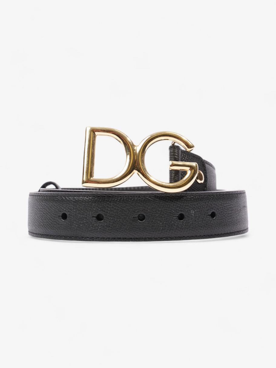 Dolce and Gabbana DG Logo Belt Black Leather 95cm 38