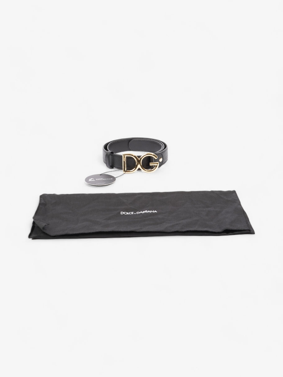 Dolce and Gabbana DG Logo Belt Black Leather 95cm 38