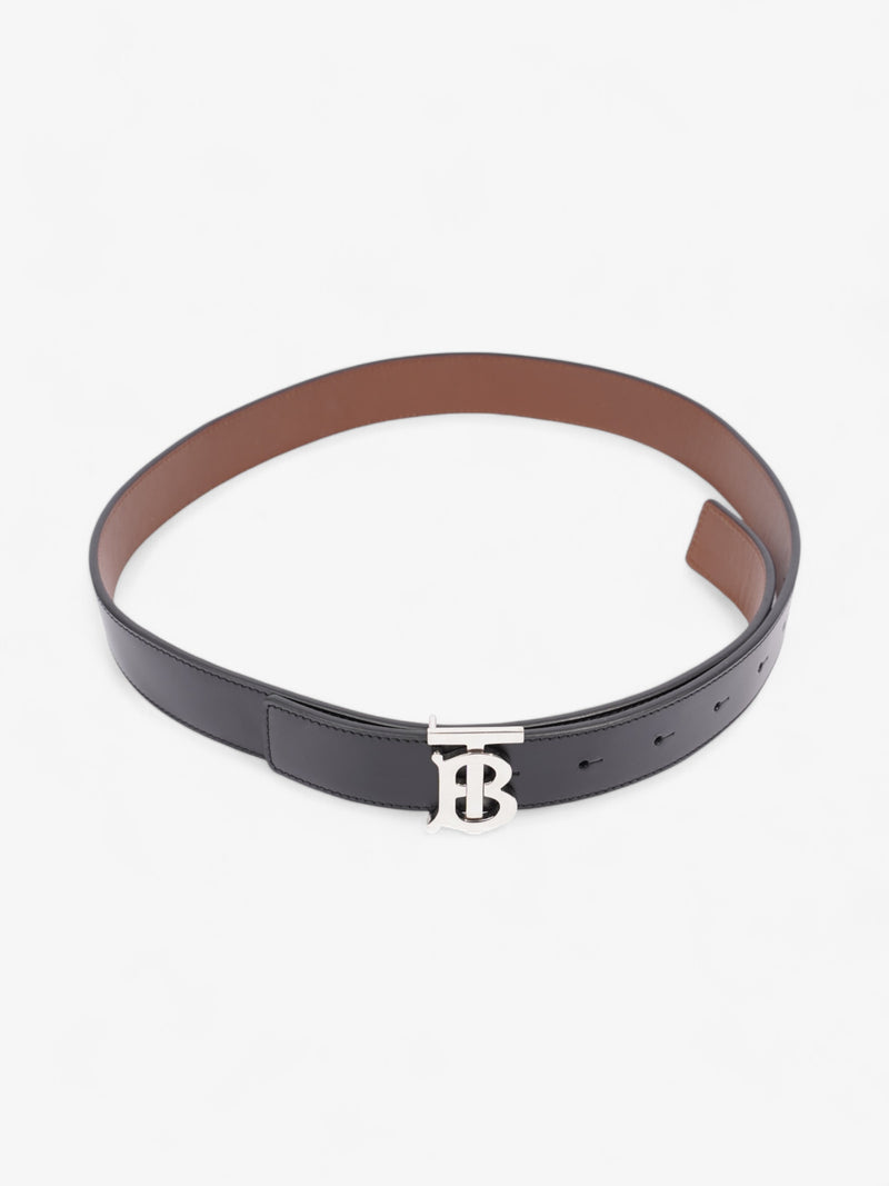  Burberry TB Reversible Belt Black / Brown Leather S