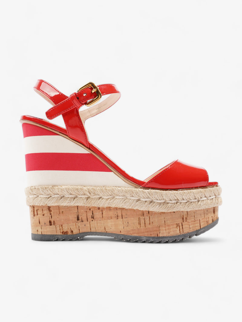  Prada Red Wedges 120 Red Patent Leather EU 36.5 UK 3.5