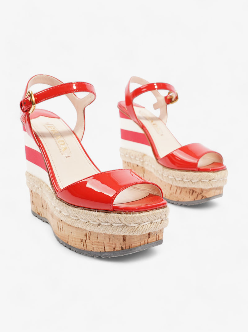  Prada Red Wedges 120 Red Patent Leather EU 36.5 UK 3.5