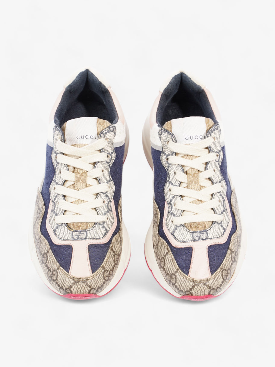 Rhyton Sneakers Beige Monogram / Navy  / Pink Canvas EU 37.5 UK 4.5 Image 8