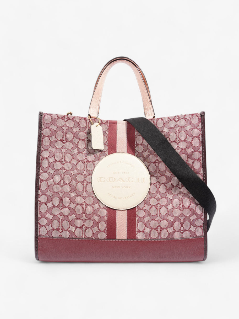 Coach Dempsey Tote Burgundy / Pink / Cream Canvas 40 Image 1