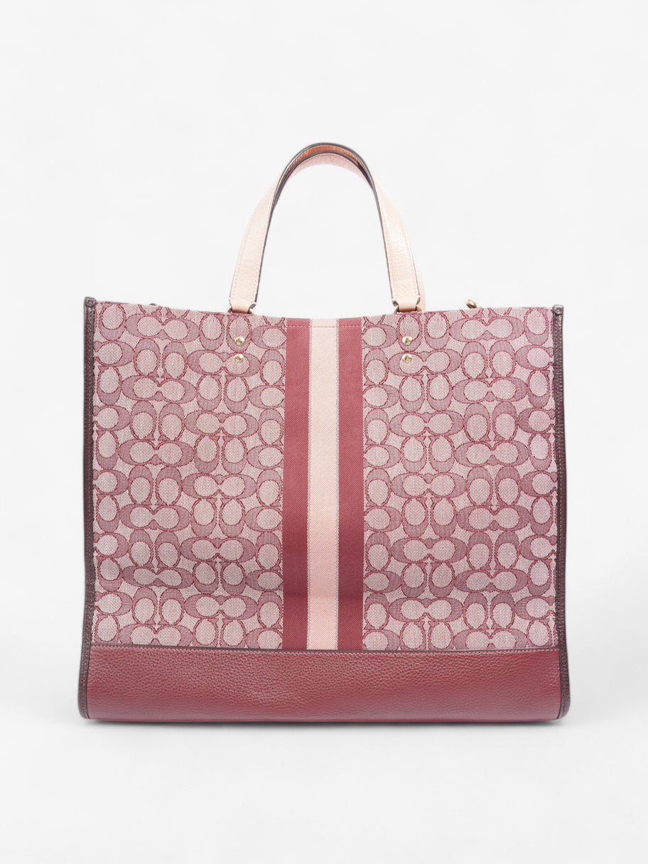 Coach Dempsey Tote Burgundy / Pink / Cream Canvas 40 Image 4