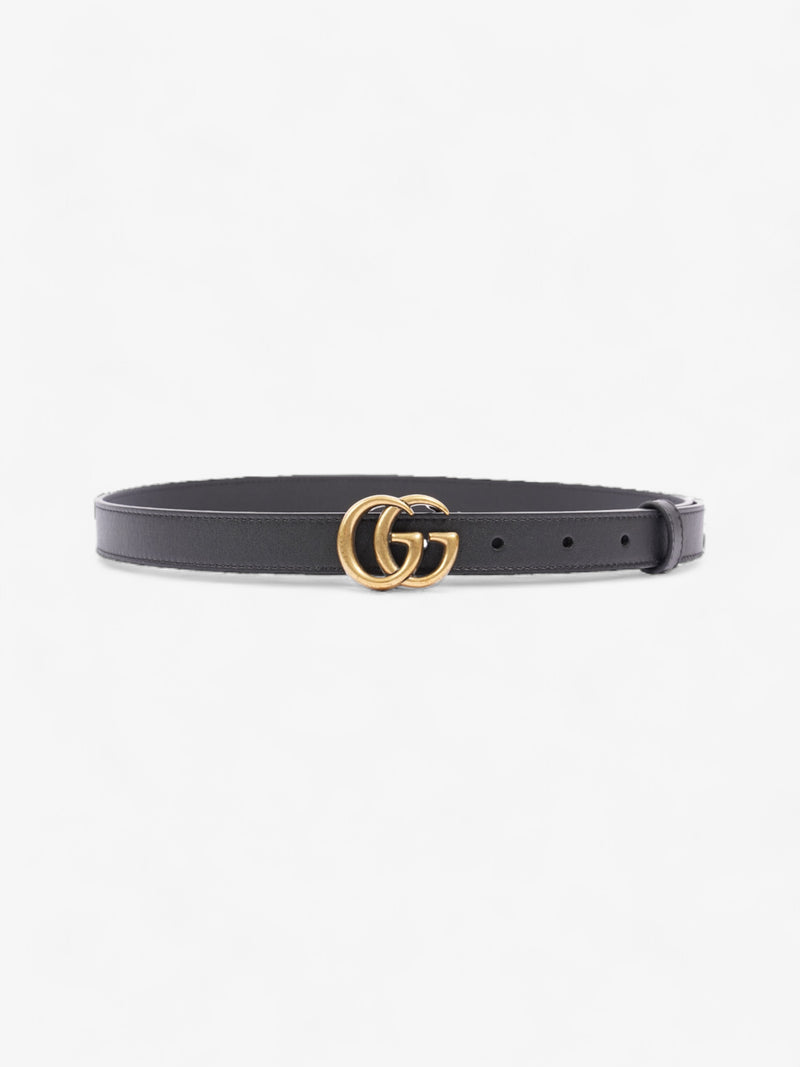  Gucci GG Marmont Thin Belt Black / Gold Leather 75cm / 30