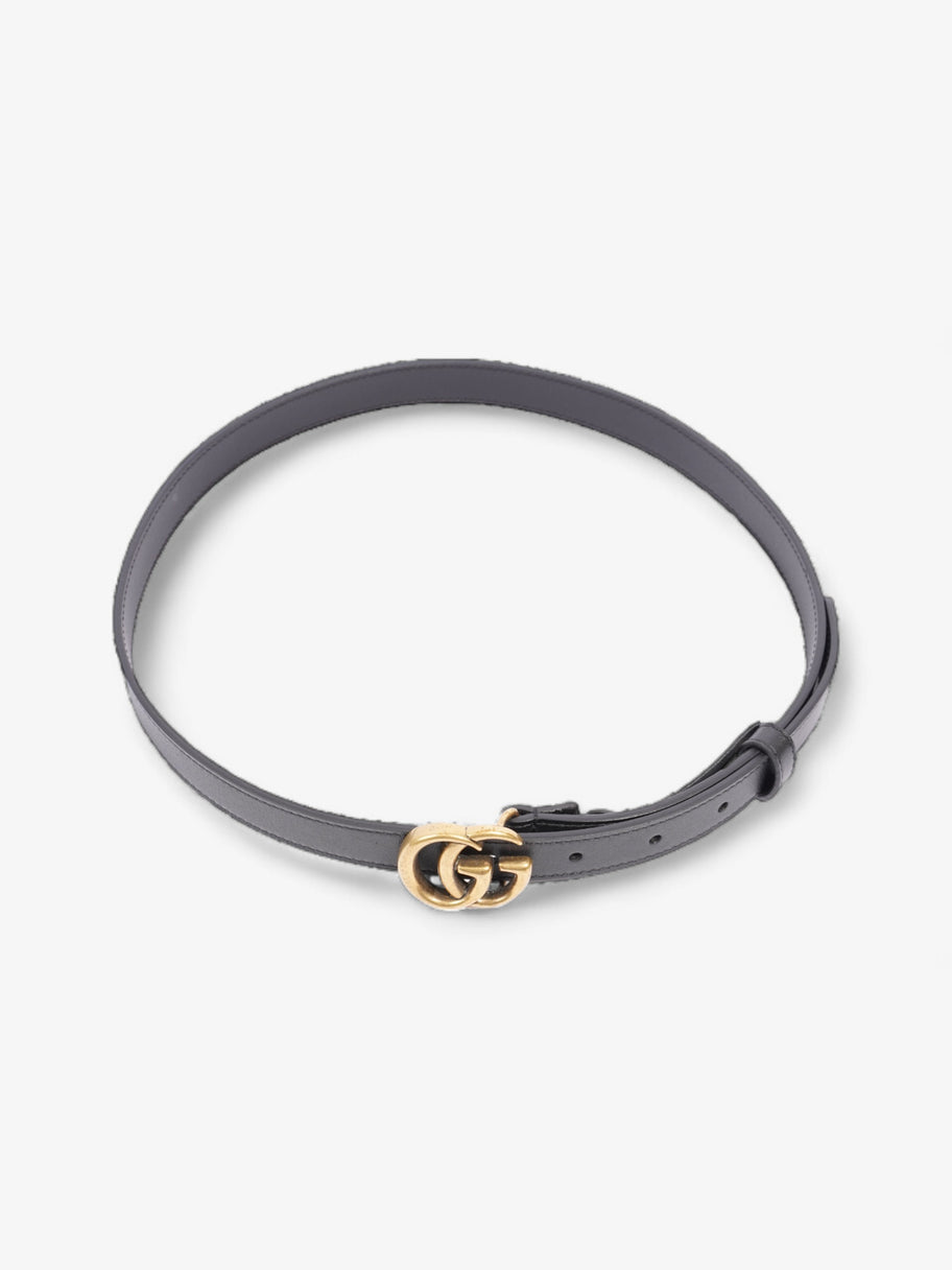 Gucci GG Marmont Thin Belt Black / Gold Leather 75cm / 30