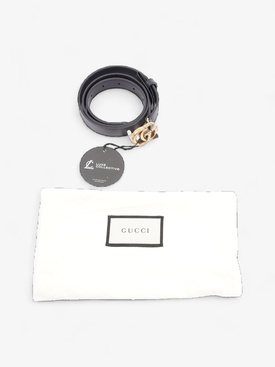 Gucci GG Marmont Thin Belt Black / Gold Leather 75cm / 30