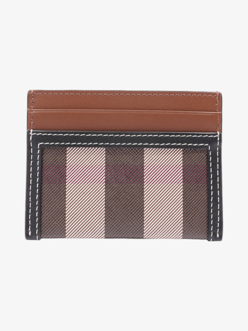  Burberry Check Card Case Dark Birch Brown Polyurethane