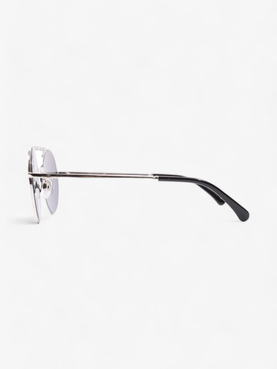 Chanel Round Sunglasses Silver Acetate 140mm Image 2