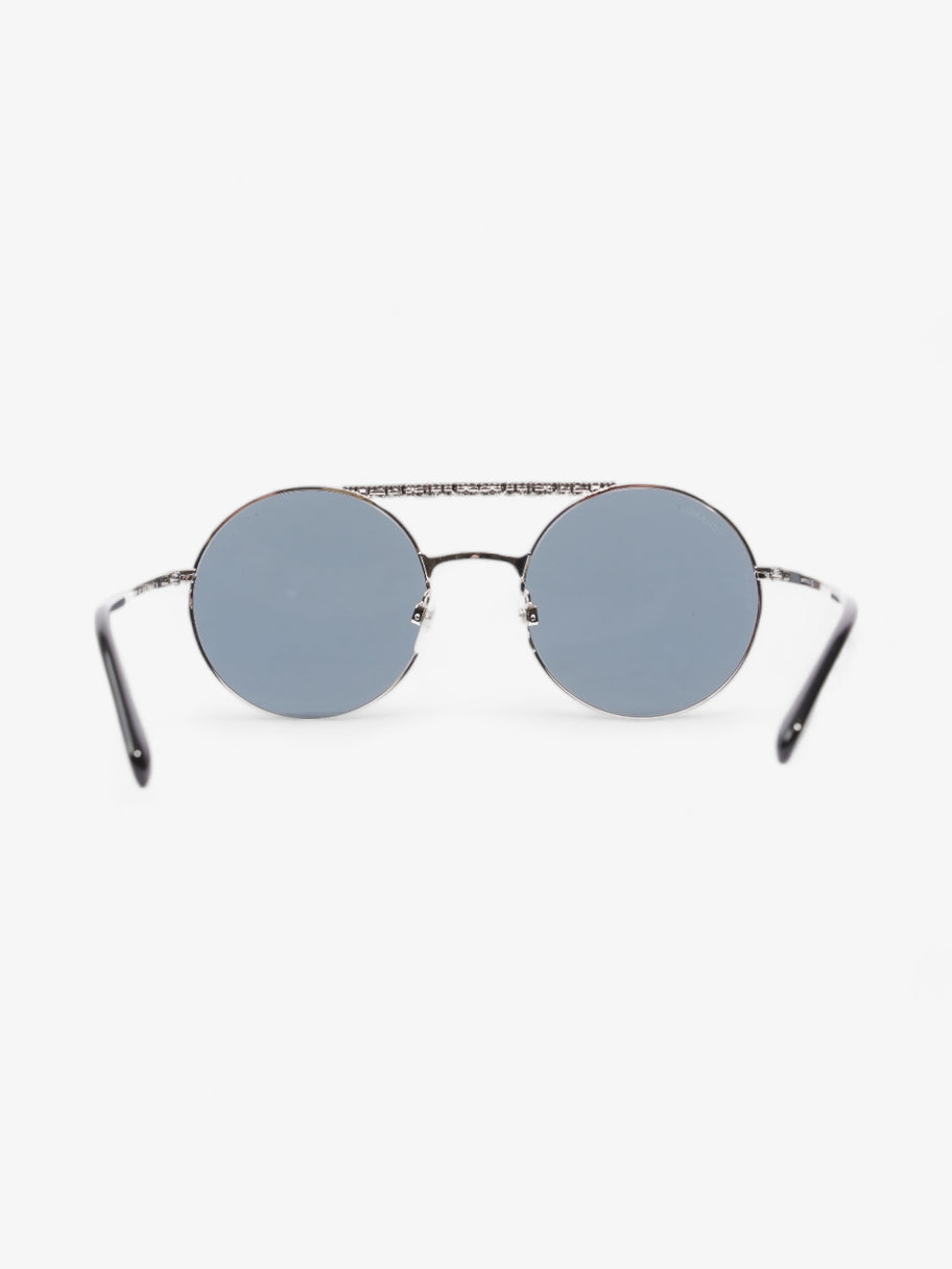 Chanel Round Sunglasses Silver Acetate 140mm Image 3