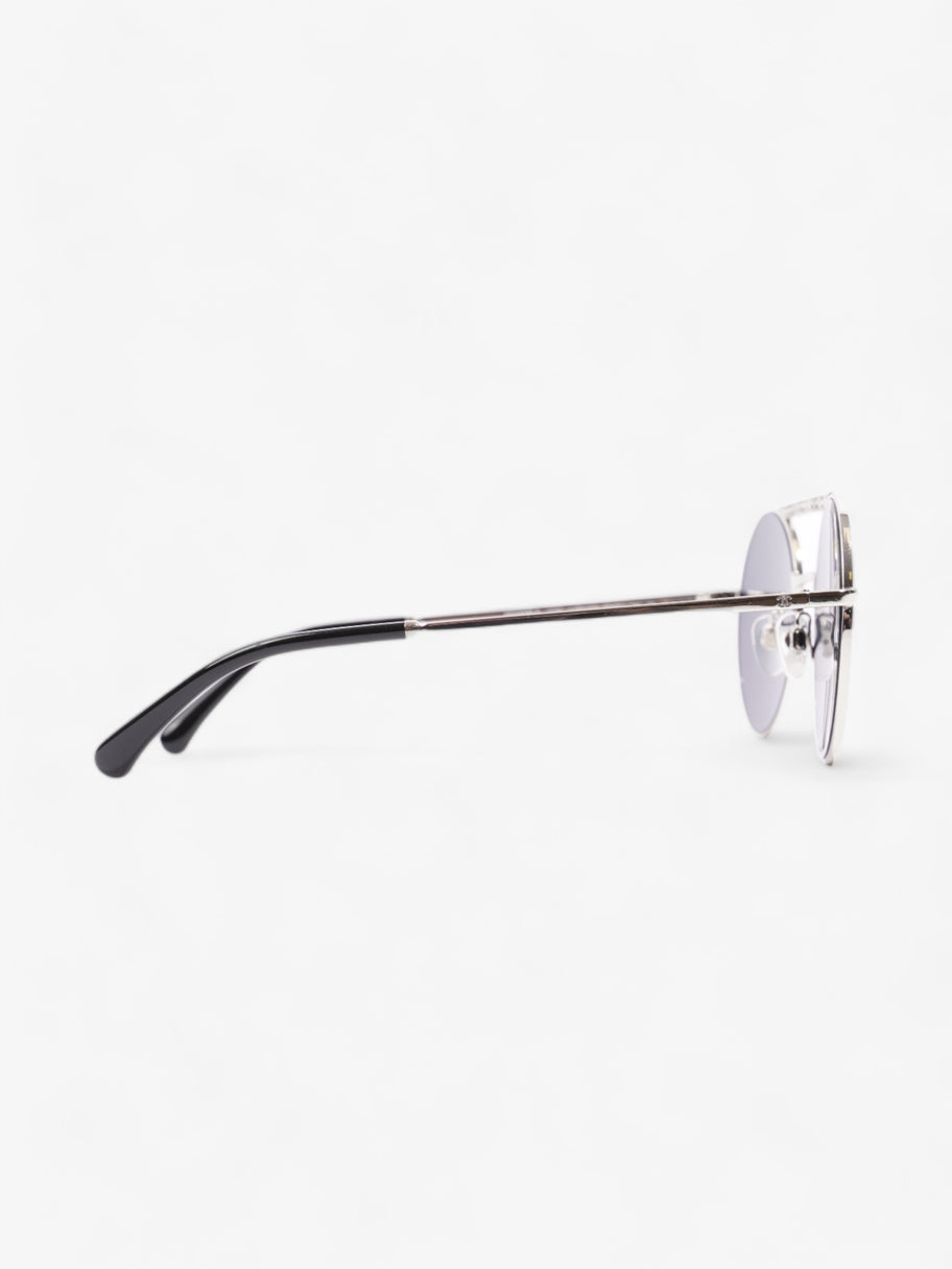 Chanel Round Sunglasses Silver Acetate 140mm Image 4