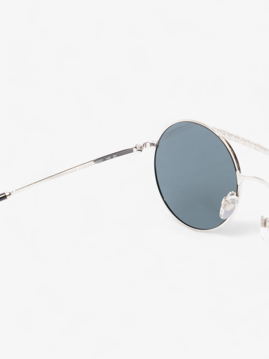 Chanel Round Sunglasses Silver Acetate 140mm Image 5