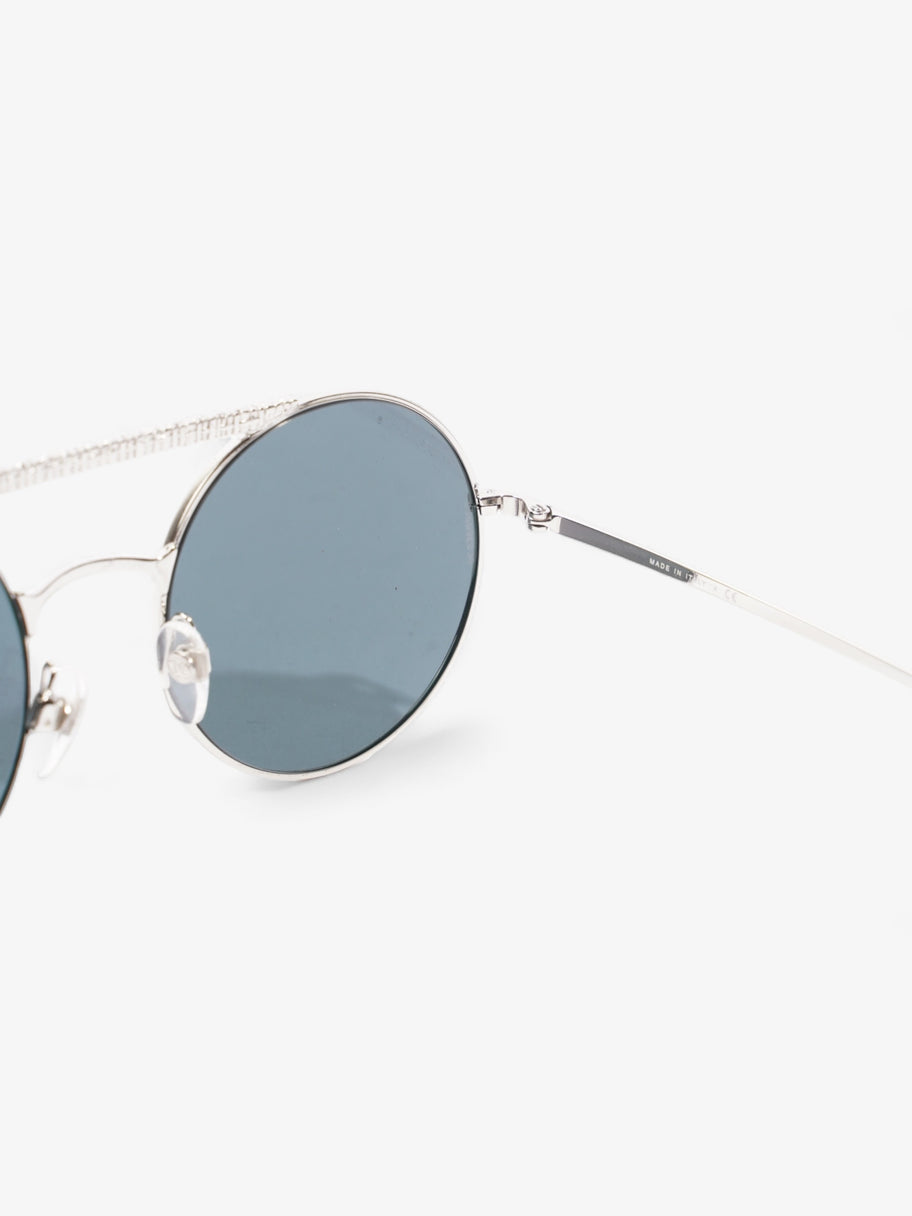 Chanel Round Sunglasses Silver Acetate 140mm Image 6