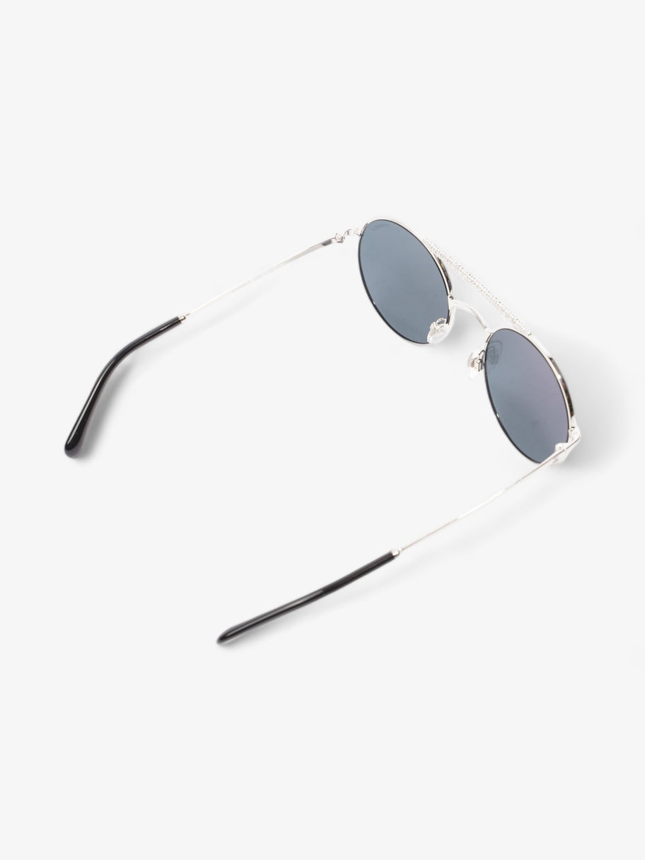 Chanel Round Sunglasses Silver Acetate 140mm Image 7