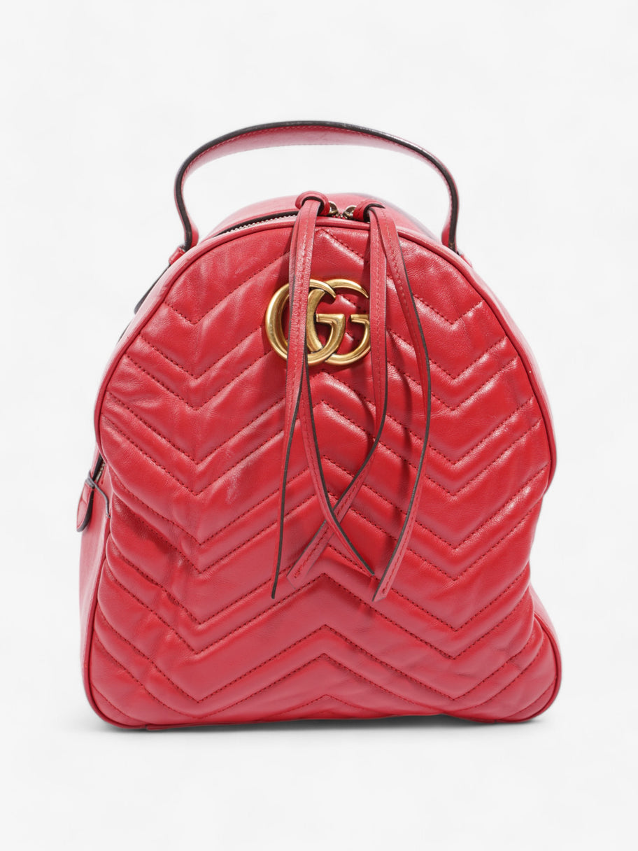 Gucci Marmont Backpack Red Matelasse Leather Image 1