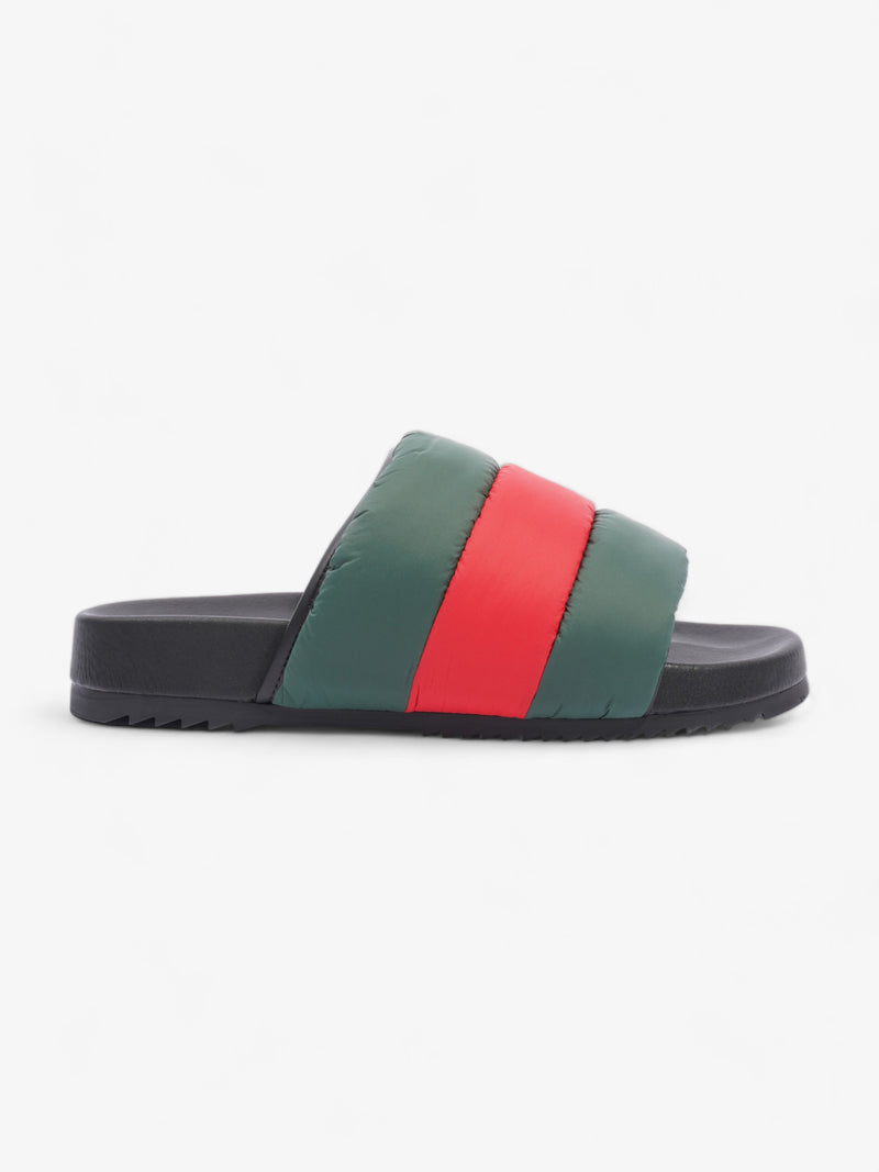  Web-Stripe Open-Toe Slides Red / Green Nylon EU 44 UK 10