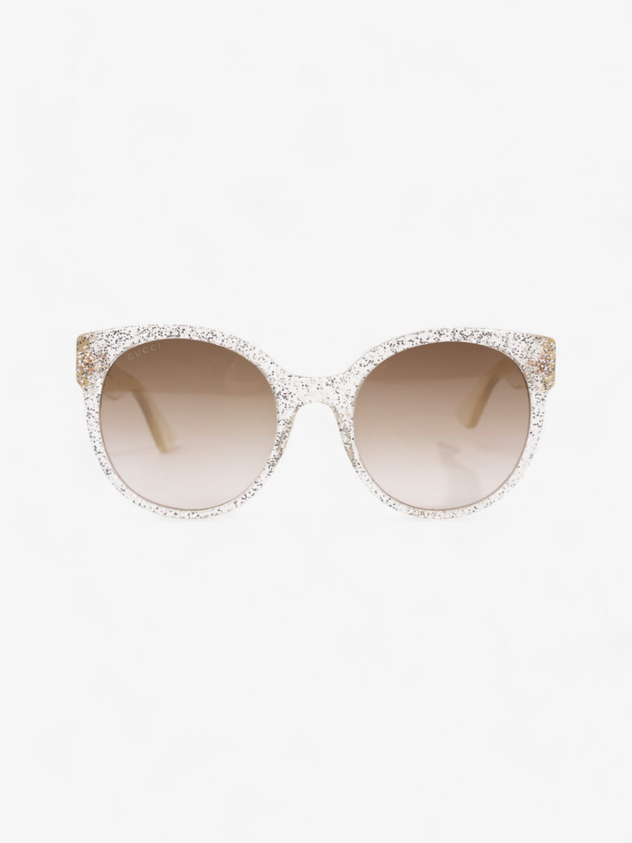 Gucci Sunglasses GG0035S Silver Glitter Acetate 140mm Image 1