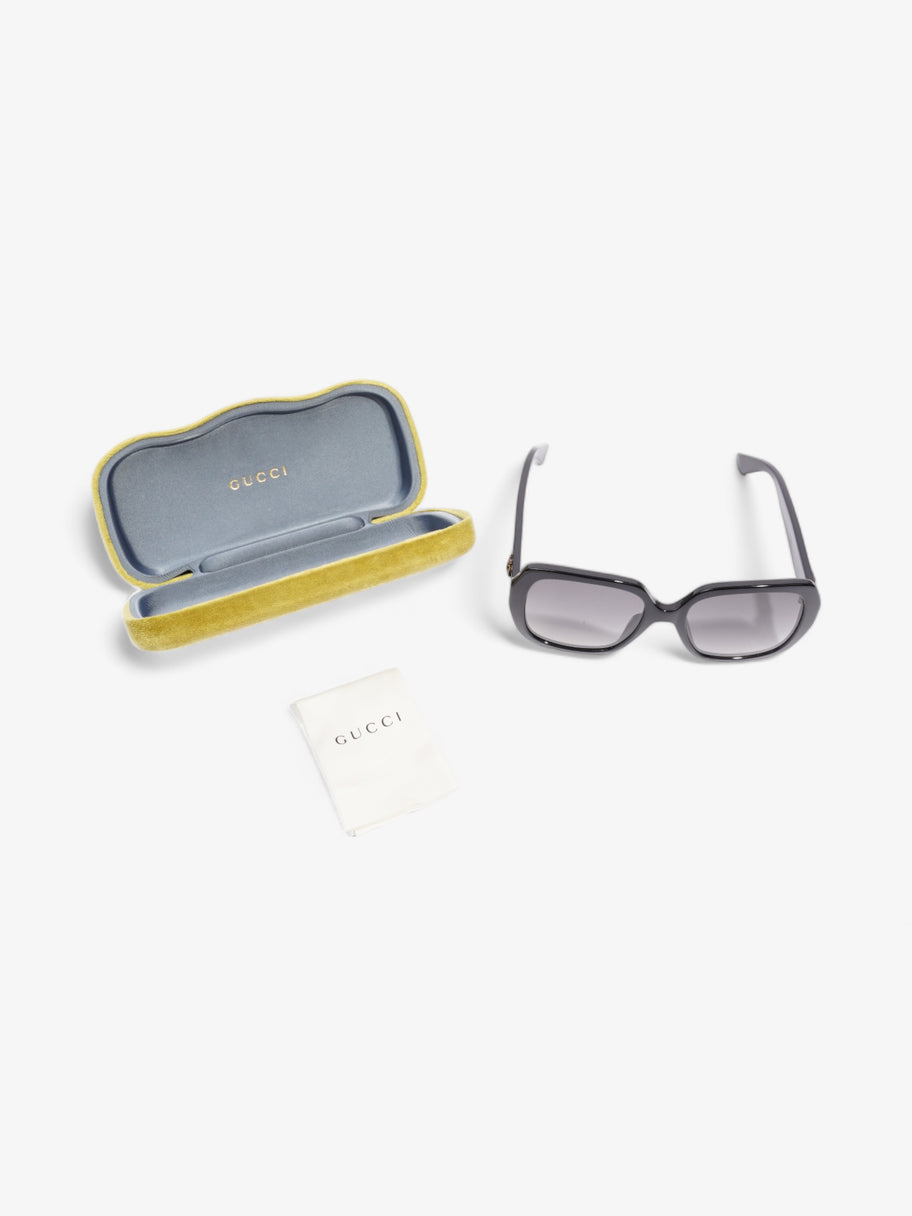 Gucci Square Sunglasses Black Acetate 140mm Image 8