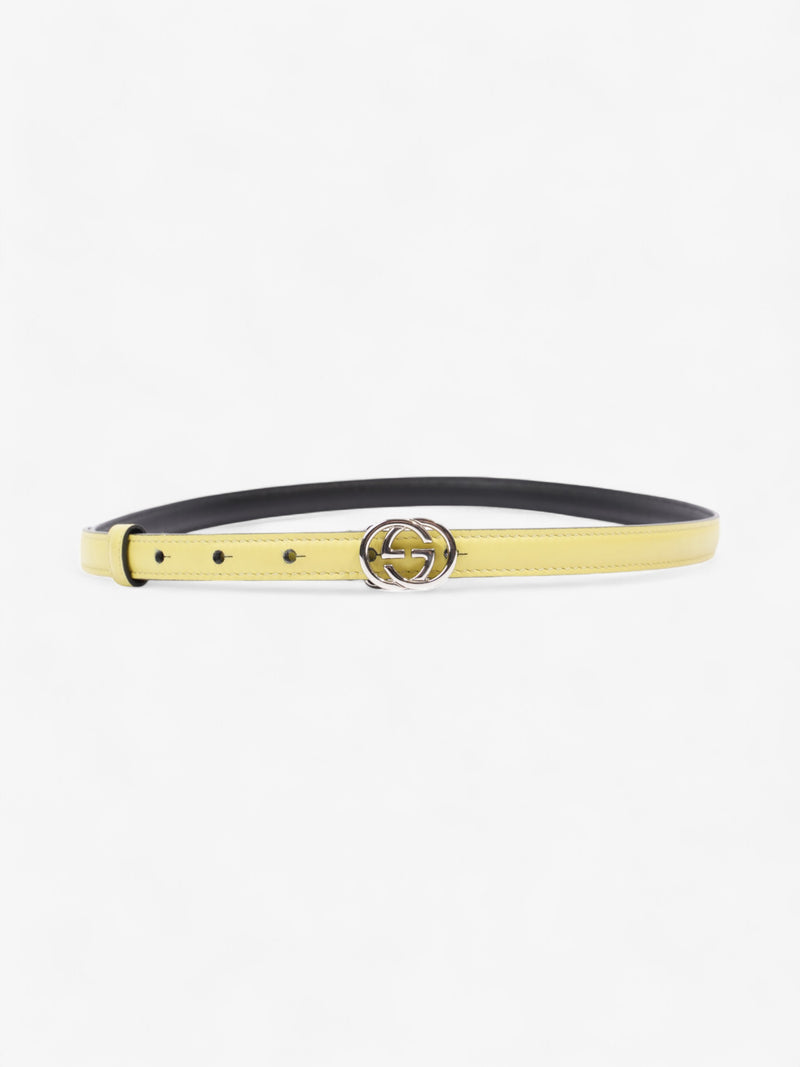  Gucci Interlocking G Belt Yellow / Silver Leather 80cm / 32