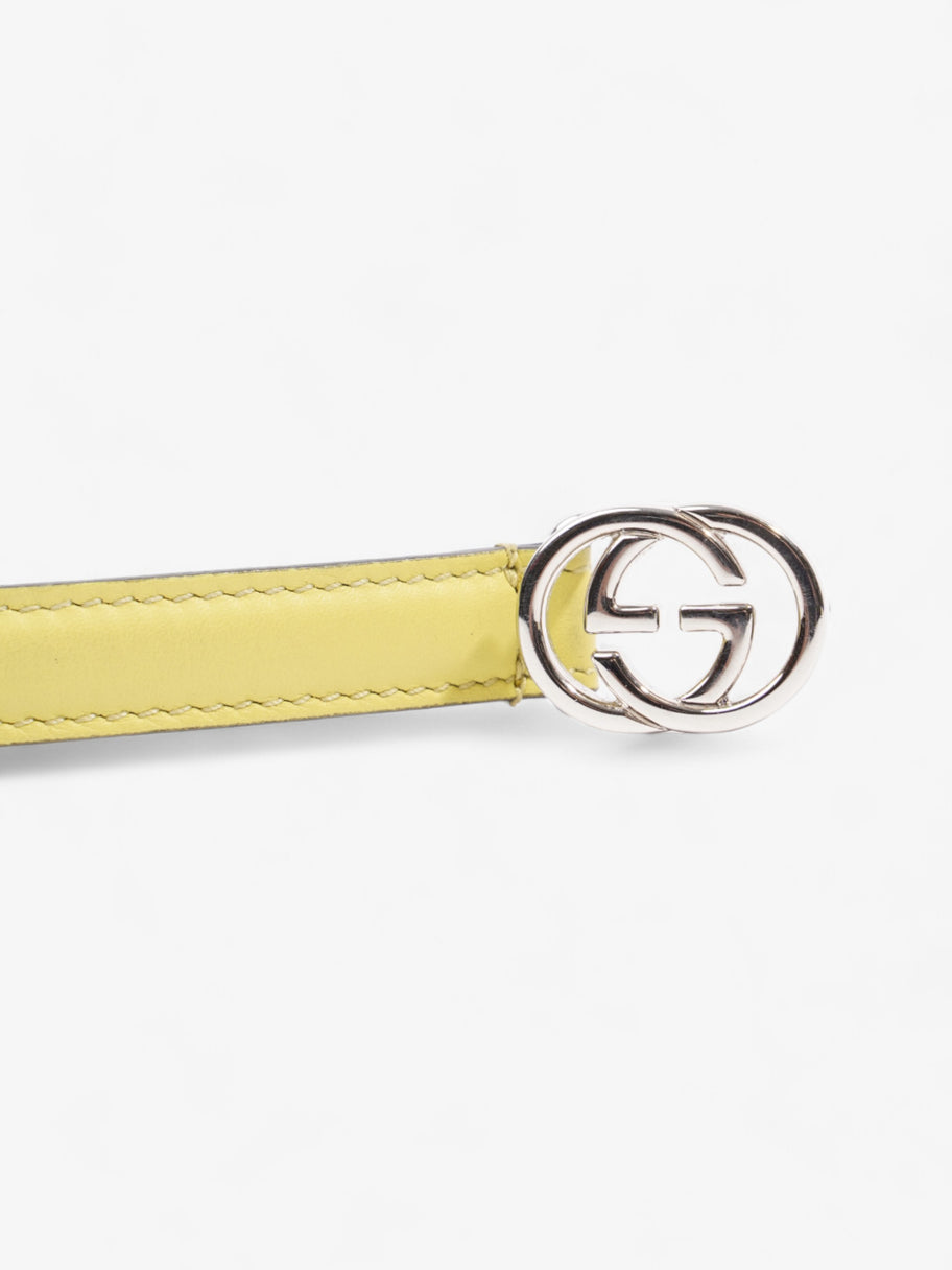 Gucci Interlocking G Belt Yellow / Silver Leather 80cm / 32