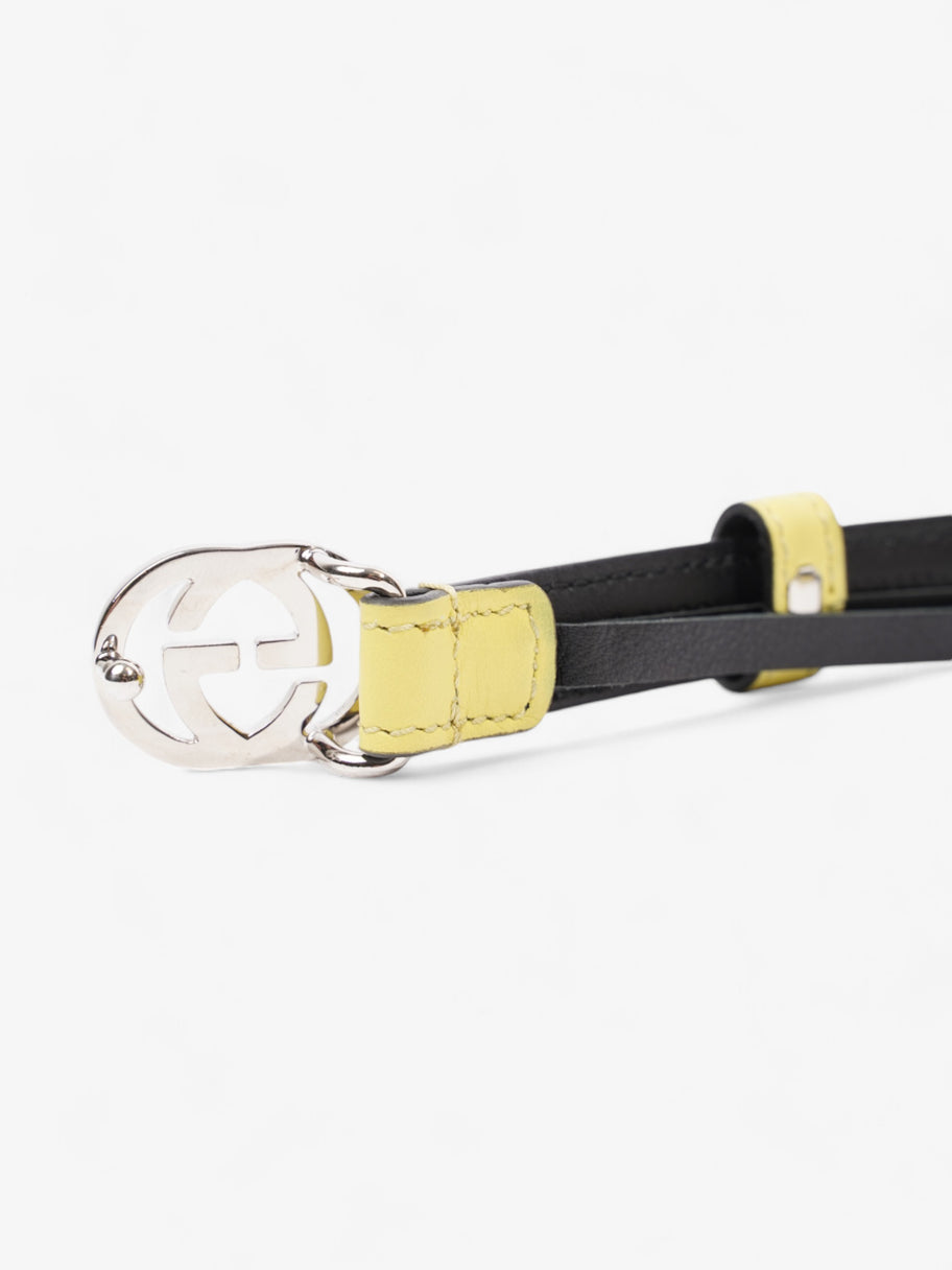 Gucci Interlocking G Belt Yellow / Silver Leather 80cm / 32