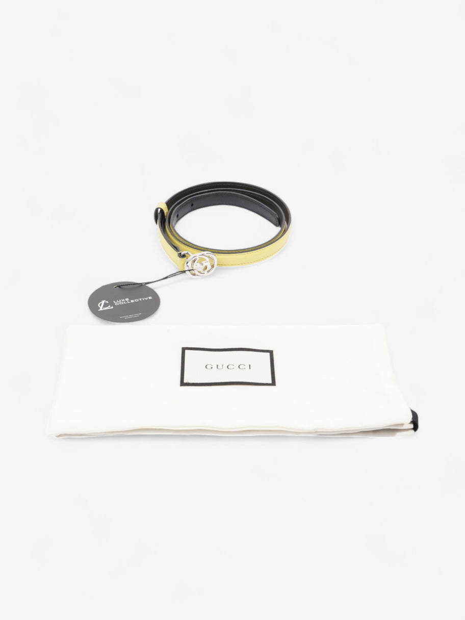 Gucci Interlocking G Belt Yellow / Silver Leather 80cm / 32