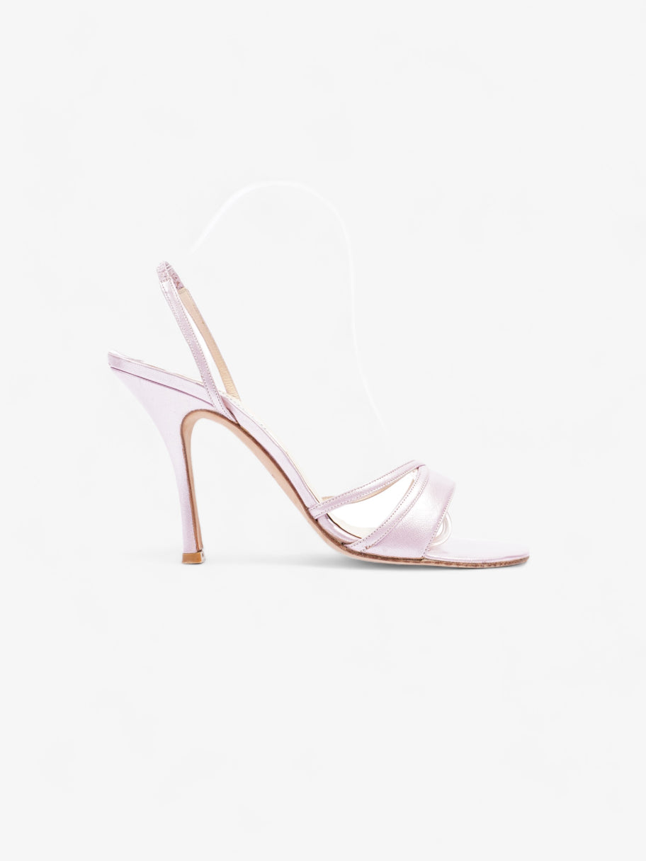 Jimmy Choo Slingback Sandals  80mm Metallic Pink Leather EU 39 UK 6 Image 1