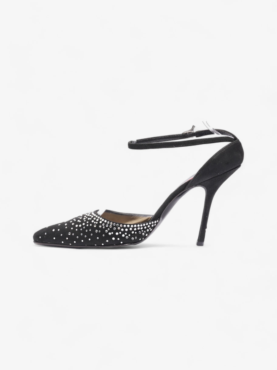 Valentino Diamante Pointed Heels 100mm Black Suede EU 38.5 UK 5.5 Image 3