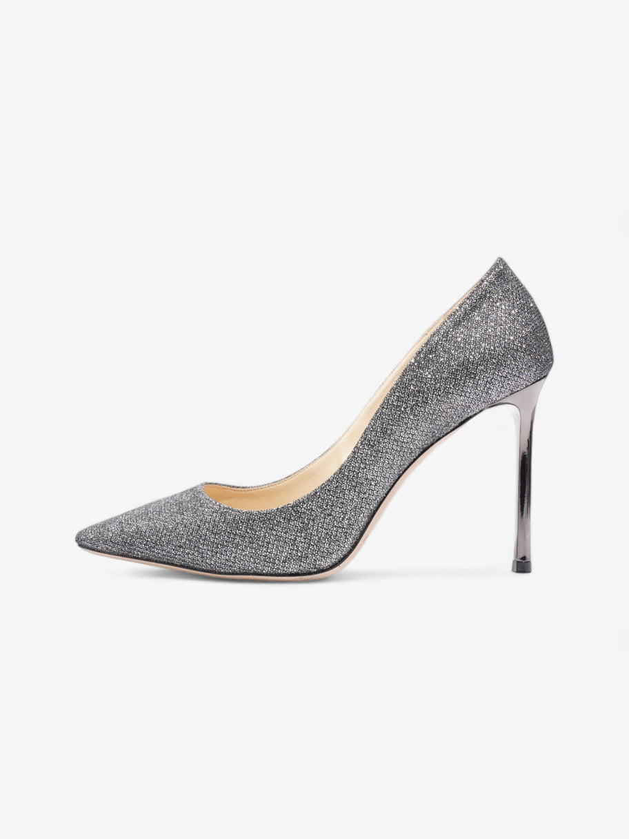 Jimmy Choo Romy Heels 100mm Silver Glitter EU 39 UK 6 Image 5