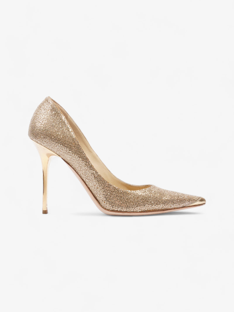  Jimmy Choo Abel Pointed Heel 105mm Gold Glitter EU 39 UK 6