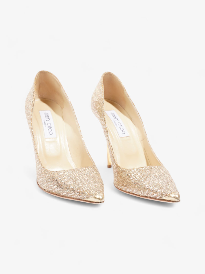  Jimmy Choo Abel Pointed Heel 105mm Gold Glitter EU 39 UK 6