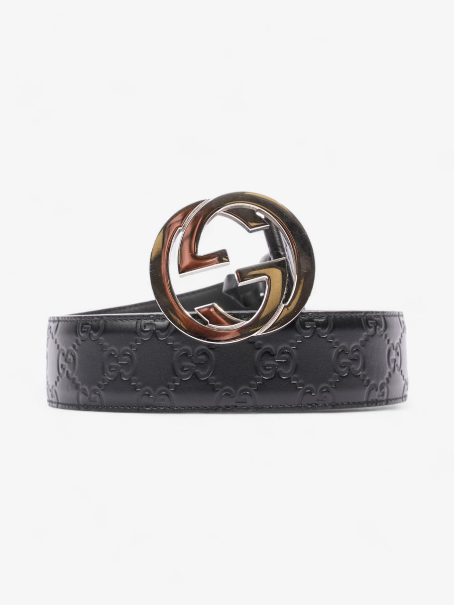 Gucci Interlocking G Belt Black Leather 105cm 42