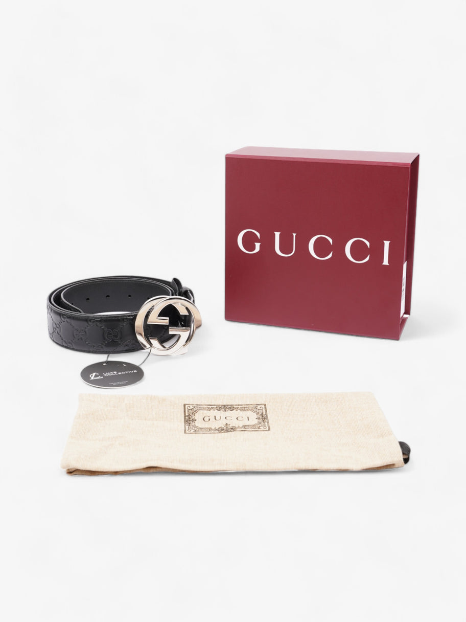 Gucci Interlocking G Belt Black Leather 105cm 42