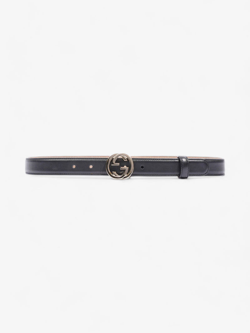  Gucci Interlocking G Thin Belt Black Leather 75cm 30