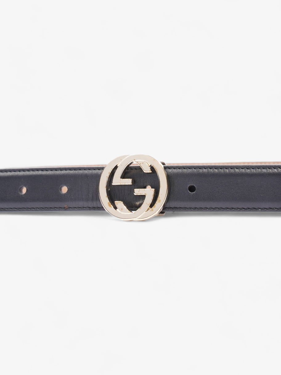 Gucci Interlocking G Thin Belt Black Leather 75cm 30