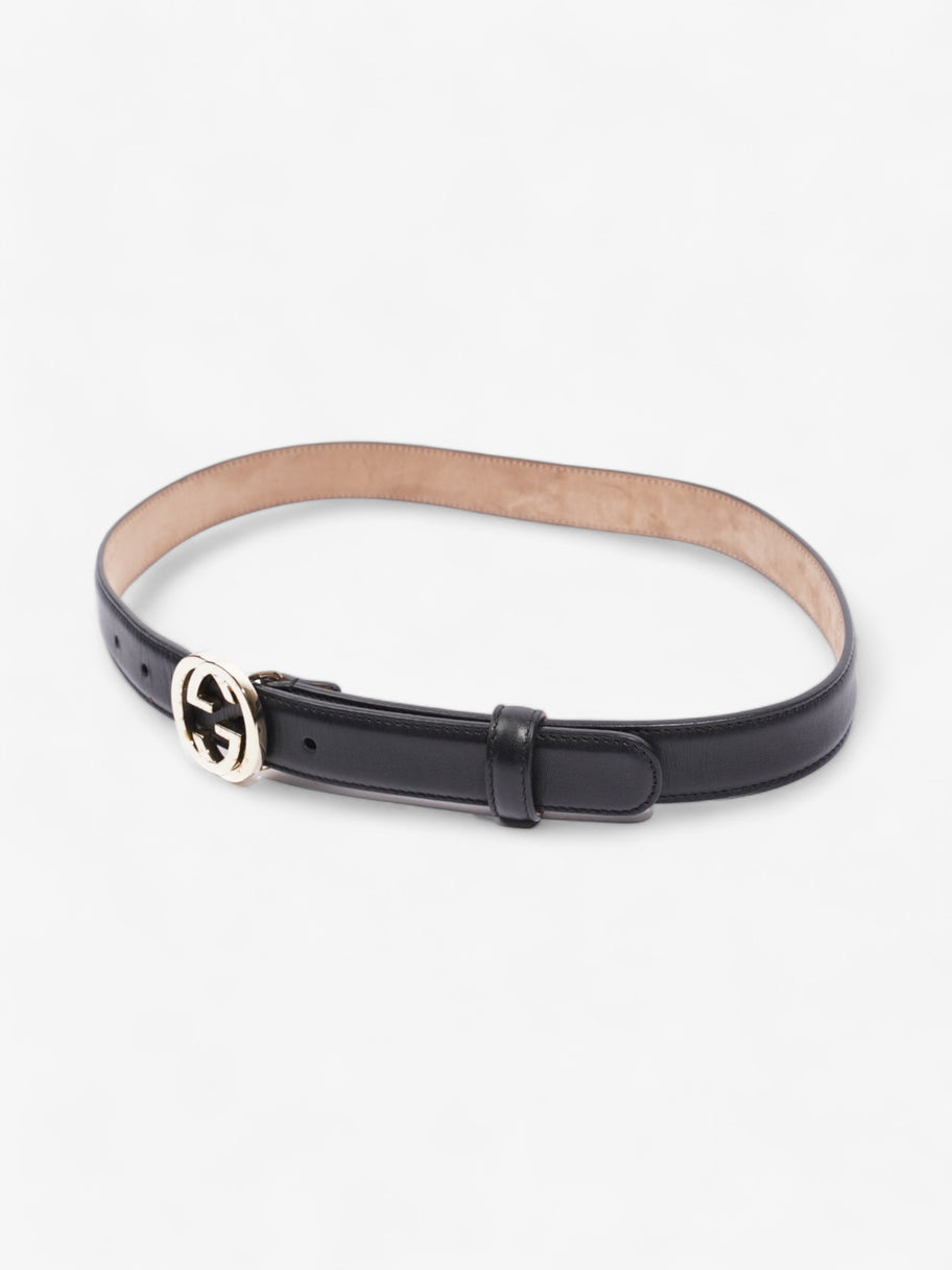 Gucci Interlocking G Thin Belt Black Leather 75cm 30