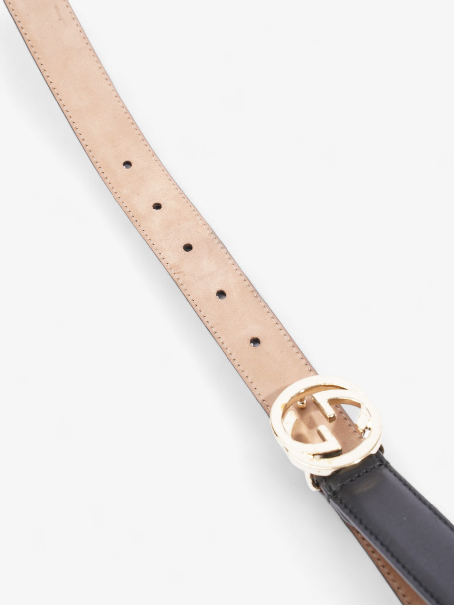 Gucci Interlocking G Thin Belt Black Leather 75cm 30