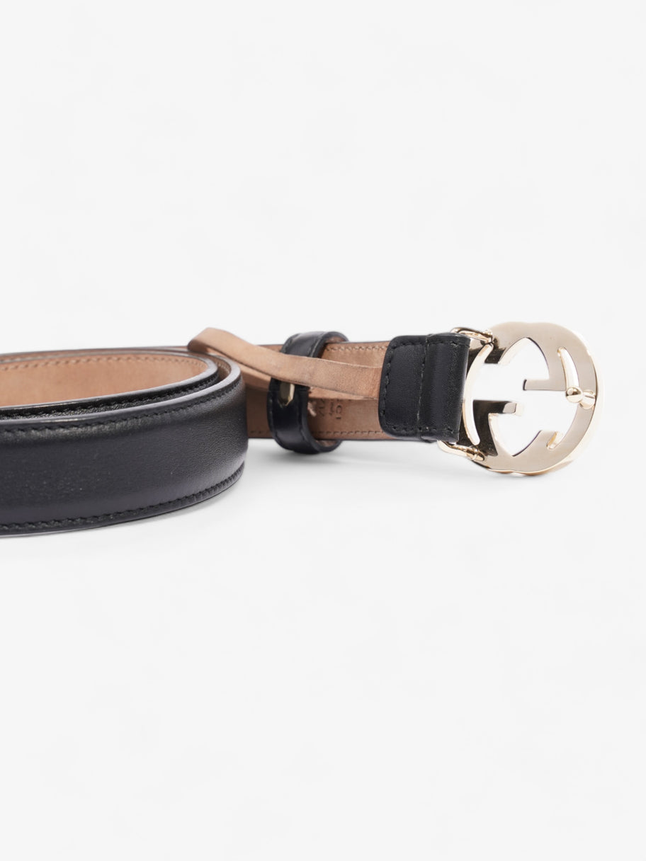 Gucci Interlocking G Thin Belt Black Leather 75cm 30