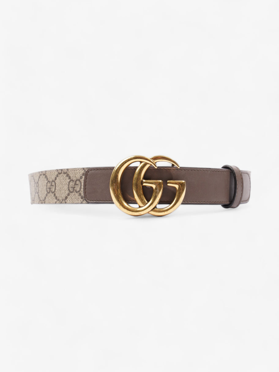 Gucci GG Marmont Thin Belt GG Supreme / Brown Leather 75cm / 30